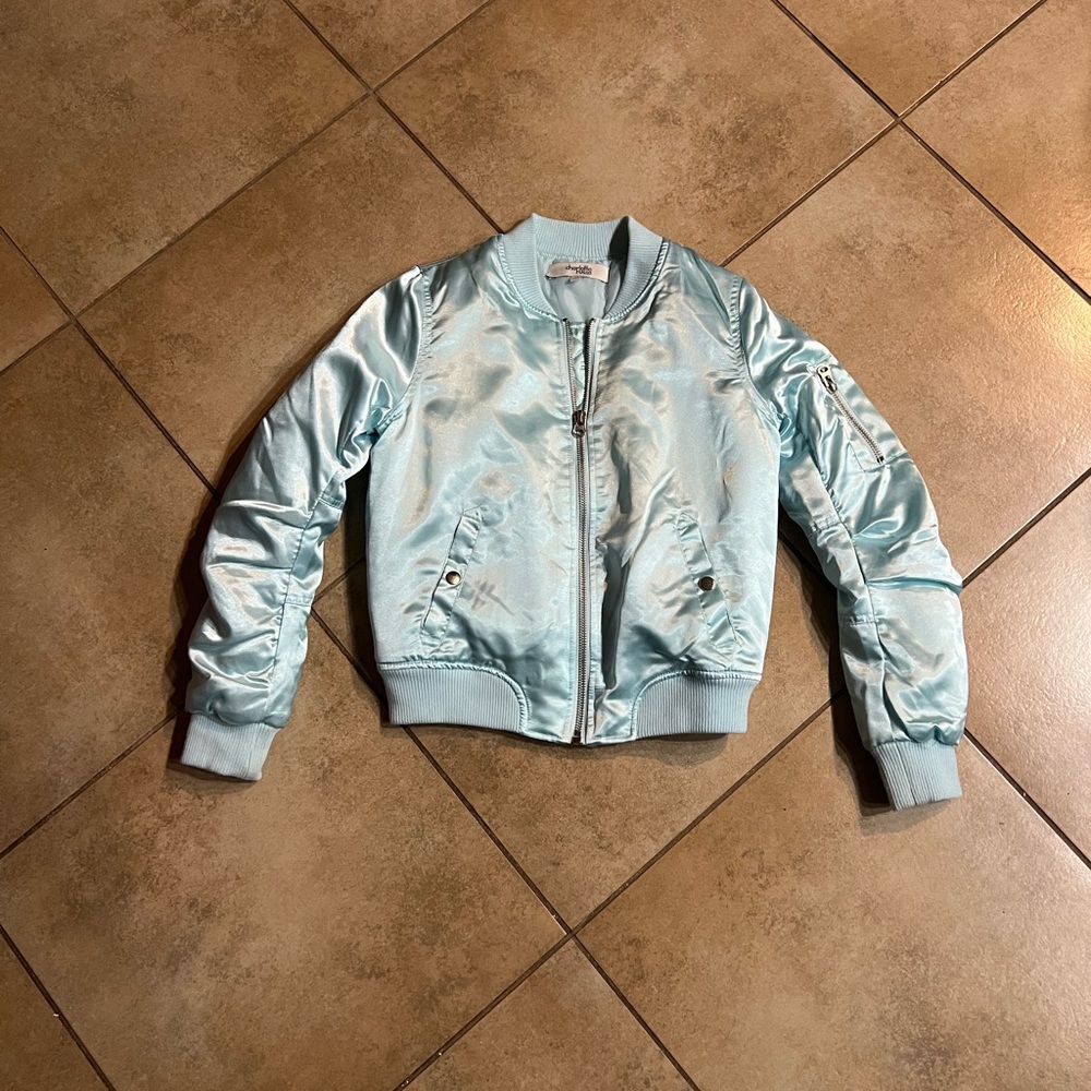 Blue bomber jacket